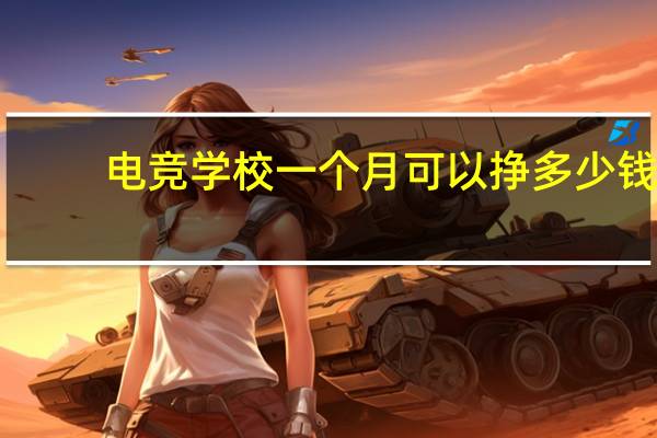 电竞学校一个月可以挣多少钱