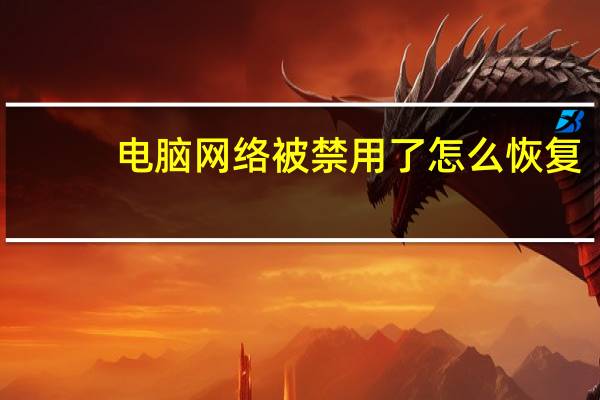 电脑网络被禁用了怎么恢复（电脑网络）