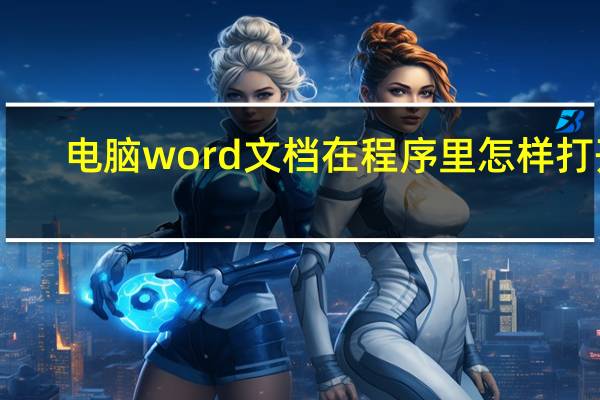 电脑word文档在程序里怎样打开