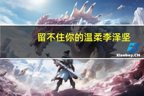 留不住你的温柔李泽坚（既然我的感情留不住你的温柔）