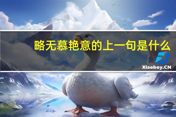 略无慕艳意的上一句是什么