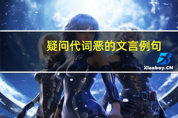 疑问代词恶的文言例句