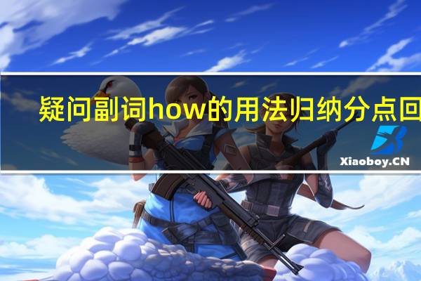 疑问副词how的用法归纳分点回答