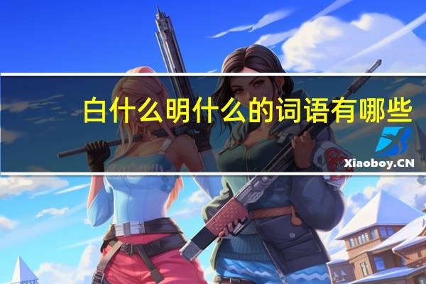 白什么明什么的词语有哪些?