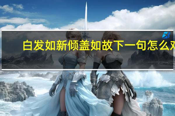 白发如新倾盖如故下一句怎么对（白发如新倾盖如故）