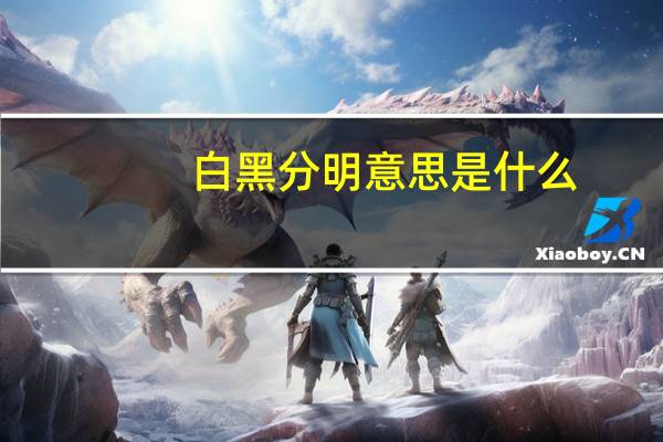 白黑分明意思是什么