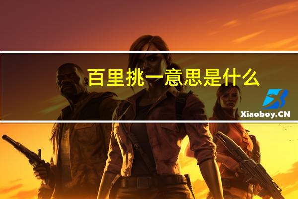 百里挑一意思是什么