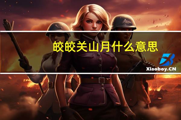 皎皎关山月什么意思