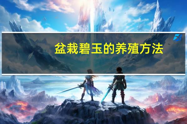 盆栽碧玉的养殖方法