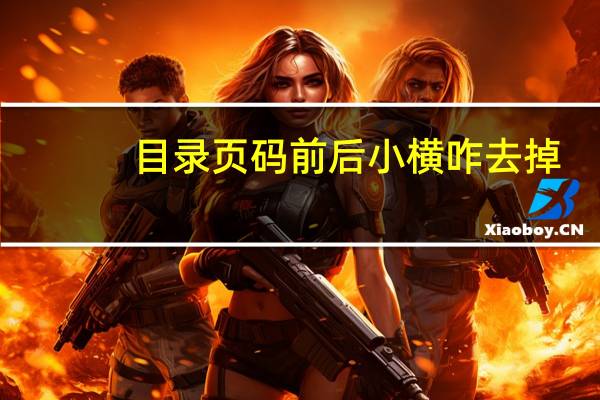 目录页码前后小横咋去掉