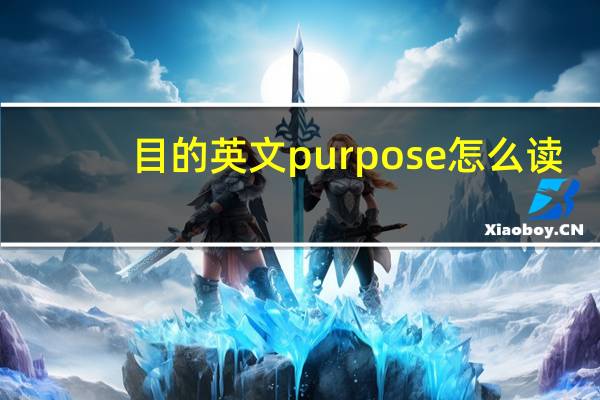 目的英文purpose怎么读(目的英文)