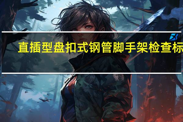 直插型盘扣式钢管脚手架检查标准