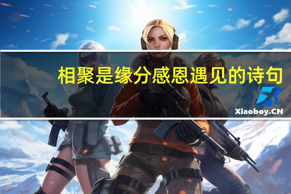 相聚是缘分感恩遇见的诗句(相聚)