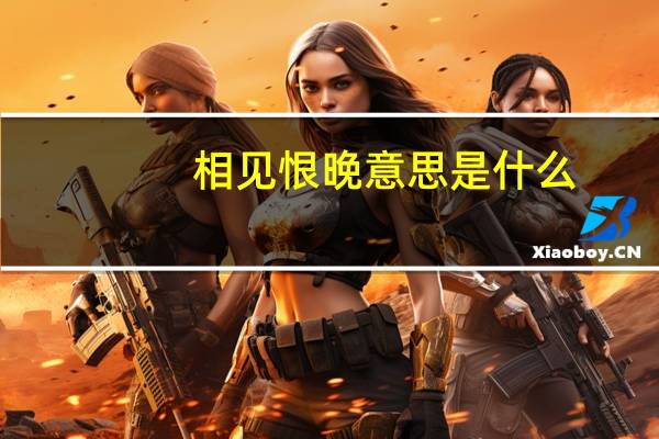 相见恨晚意思是什么