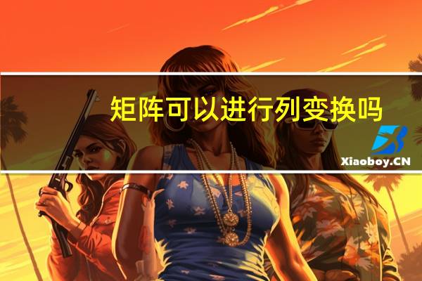矩阵可以进行列变换吗