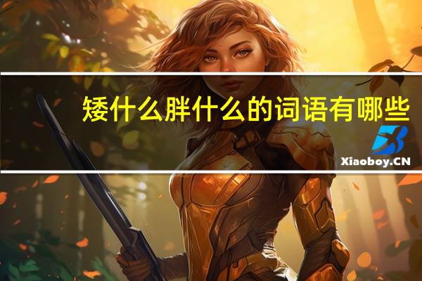 矮什么胖什么的词语有哪些?
