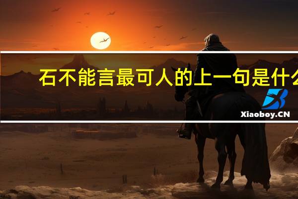 石不能言最可人的上一句是什么
