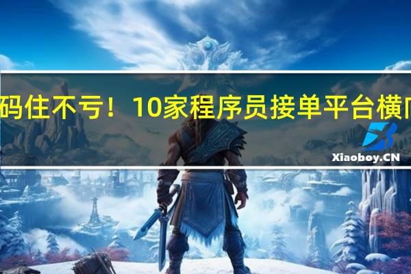 码住不亏！10家程序员接单平台横向对比