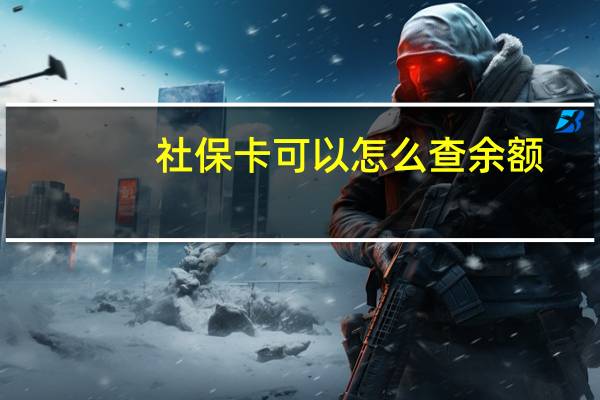 社保卡可以怎么查余额