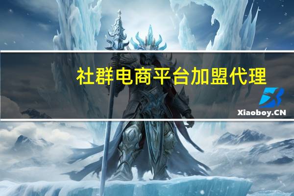 社群电商平台加盟代理（社群电商平台排名）