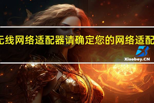 禁用无线网络适配器请确定您的网络适配器正确安装