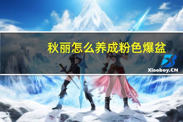 秋丽怎么养成粉色爆盆