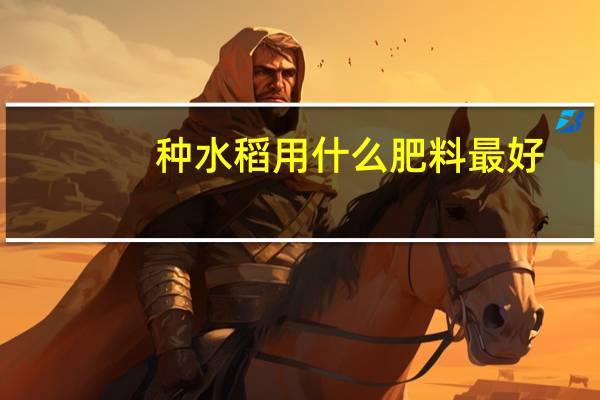 种水稻用什么肥料最好