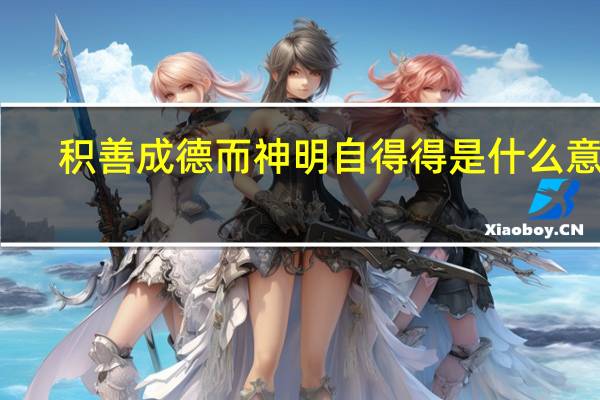 积善成德而神明自得得是什么意思
