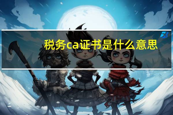 税务ca证书是什么意思（税务ca证书是什么东西）