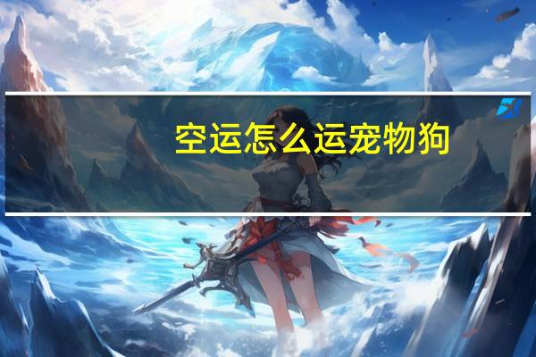 空运怎么运宠物狗