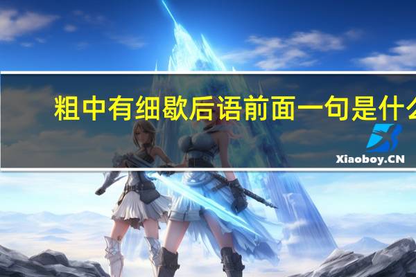 粗中有细歇后语前面一句是什么（粗中有细歇后语）