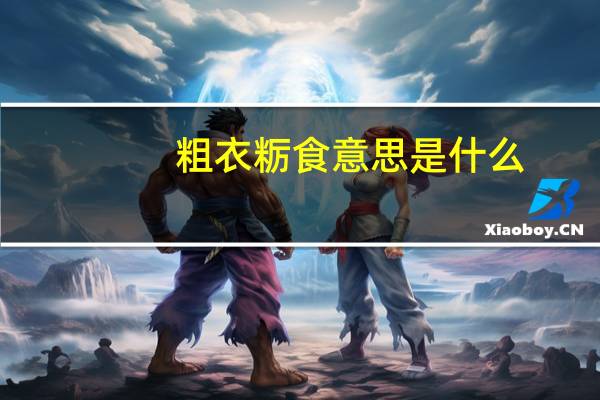 粗衣粝食意思是什么