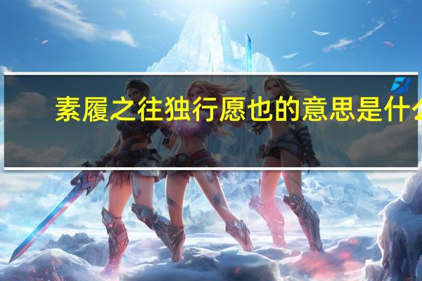 素履之往独行愿也的意思是什么