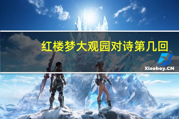 红楼梦大观园对诗第几回