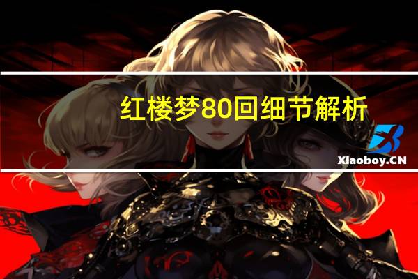 红楼梦80回细节解析
