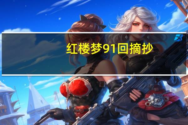 红楼梦91回摘抄