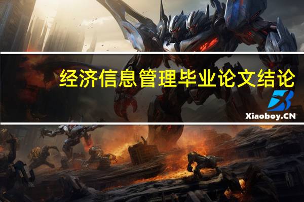 经济信息管理毕业论文结论（经济信息管理毕业论文）