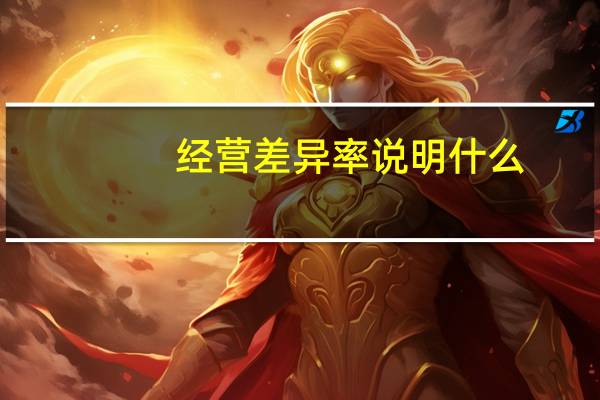 经营差异率说明什么