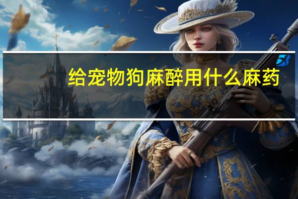 给宠物狗麻醉用什么麻药