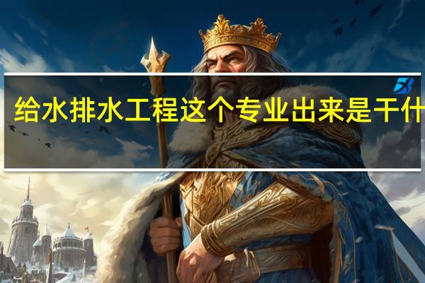 给水排水工程这个专业出来是干什么的