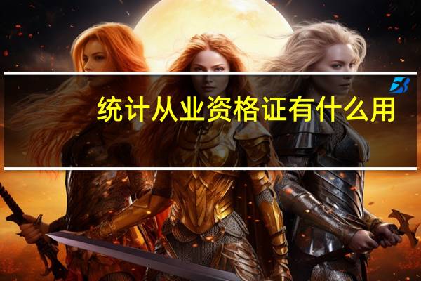 统计从业资格证有什么用