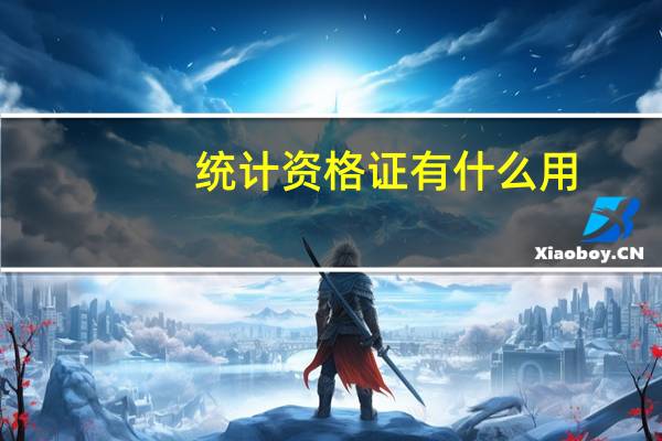 统计资格证有什么用