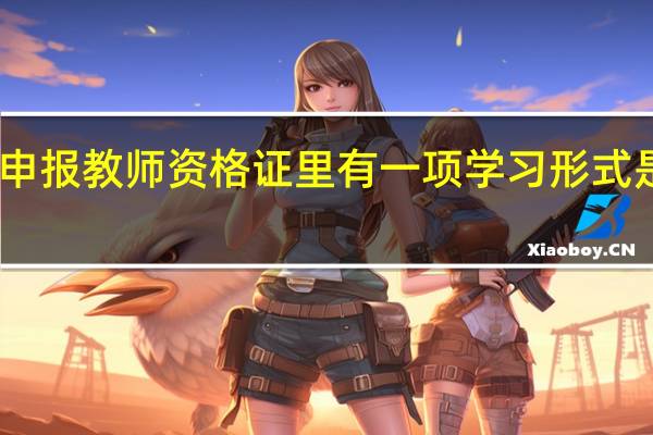 网上申报教师资格证里有一项学习形式是什么意思