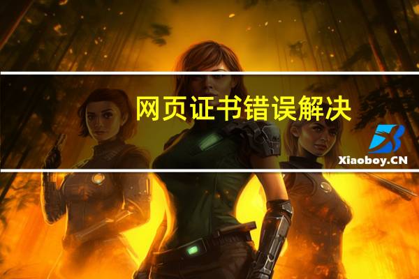 网页证书错误解决（网页证书错误怎么办）
