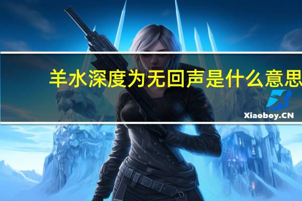 羊水深度为无回声是什么意思（羊水无回声是什么意思）