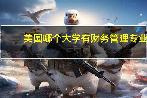 美国哪个大学有财务管理专业
