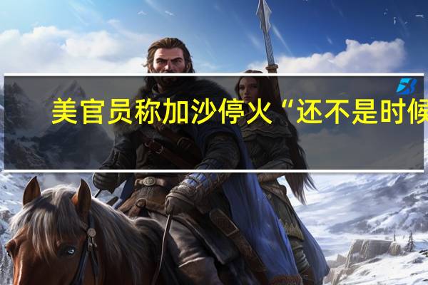 美官员称加沙停火“还不是时候”