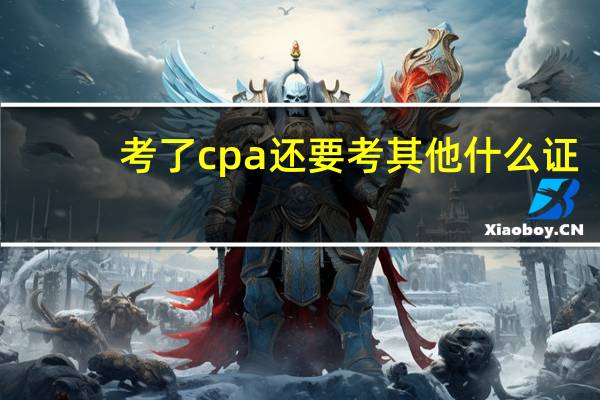 考了cpa还要考其他什么证