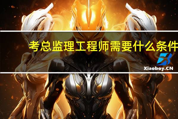 考总监理工程师需要什么条件