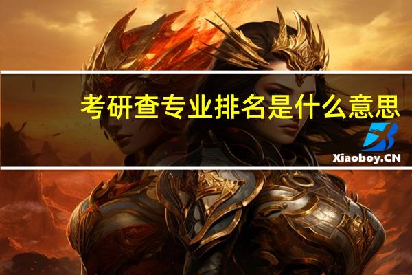 考研查专业排名是什么意思